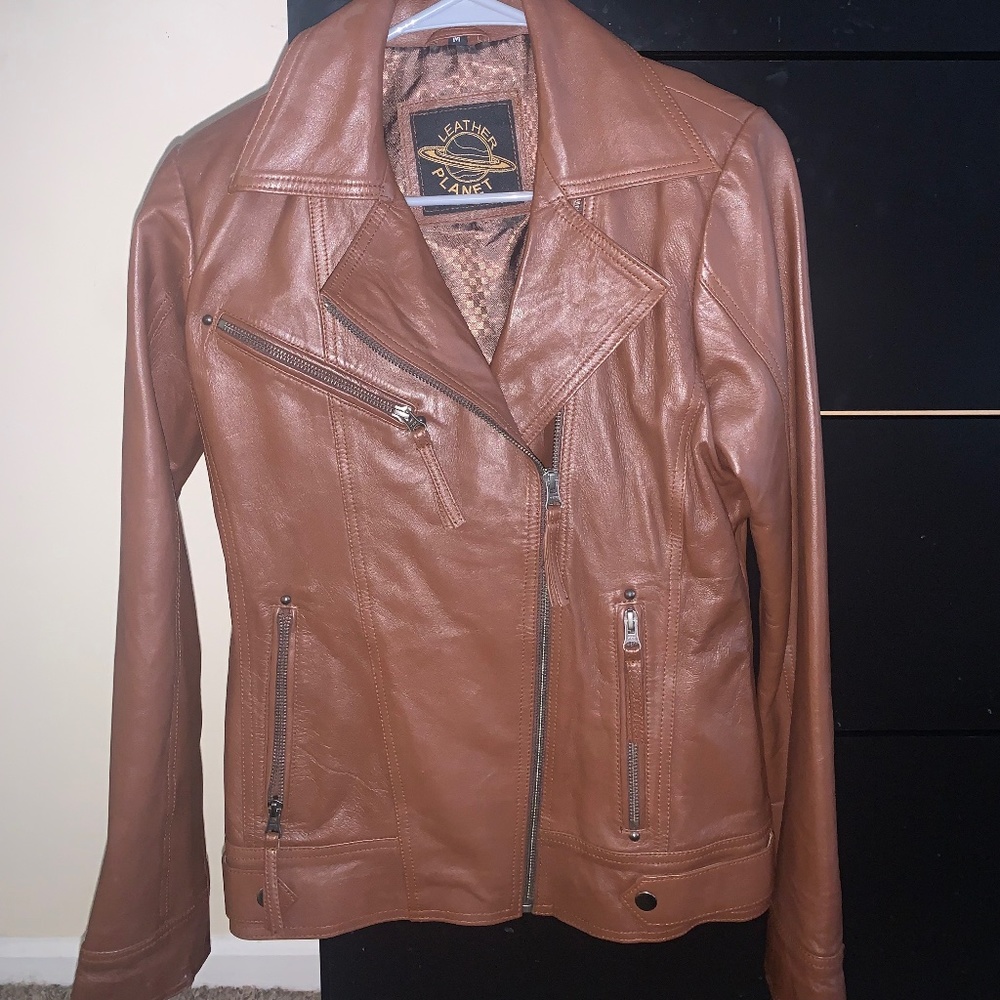Leather planet jacket